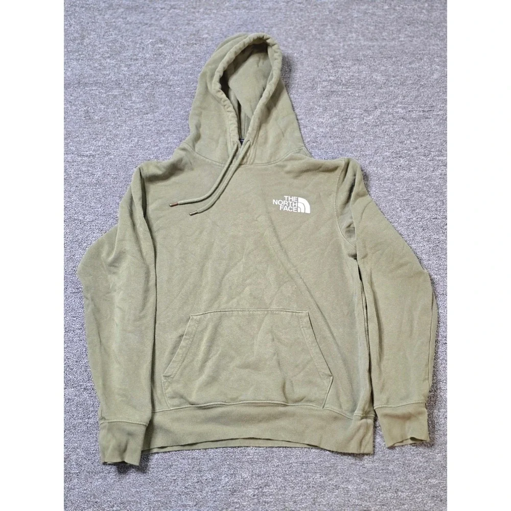The North Face Olive Pullover Hoodie with White Logo